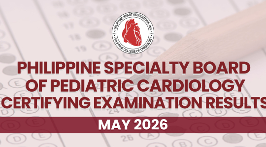 PHILIPPINE SPECIALTY BOARD  OF PEDIATRIC CARDIOLOGY CERTIFYING EXAMINATION 2026